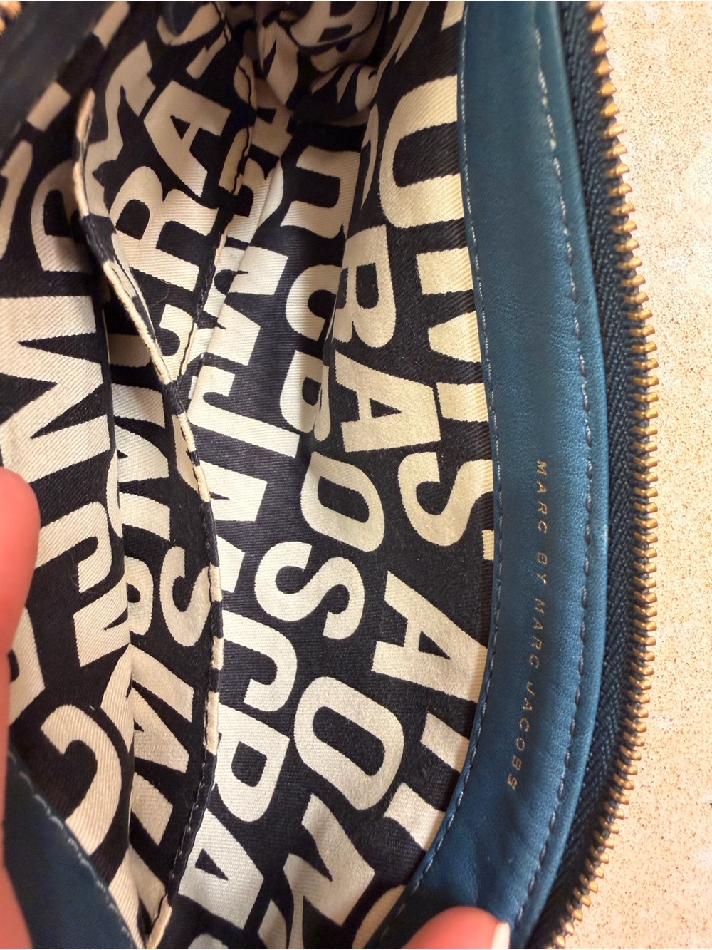 Marc Jacobs Blue Leather Wristlet Clutch with Gold Hardware - Picture 5 of 9
